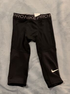 Nike Pro Boys Compression Leggings with White Swoosh